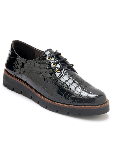 Derbies vernis façon croco - Pédiconfort - Noir