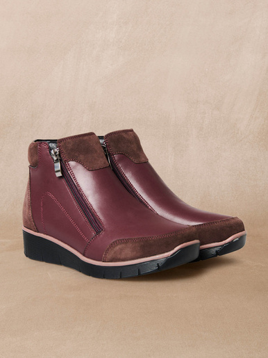 Boots compensées zippées