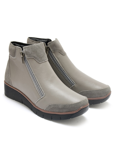Boots compensées zippées