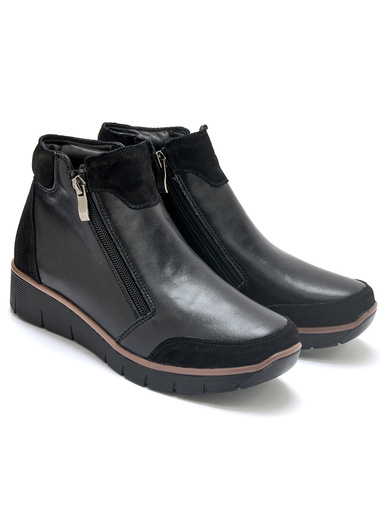 Boots compensées zippées