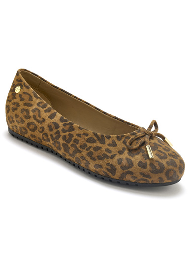Ballerines cuir velours - Pédiconfort - Marron léopard