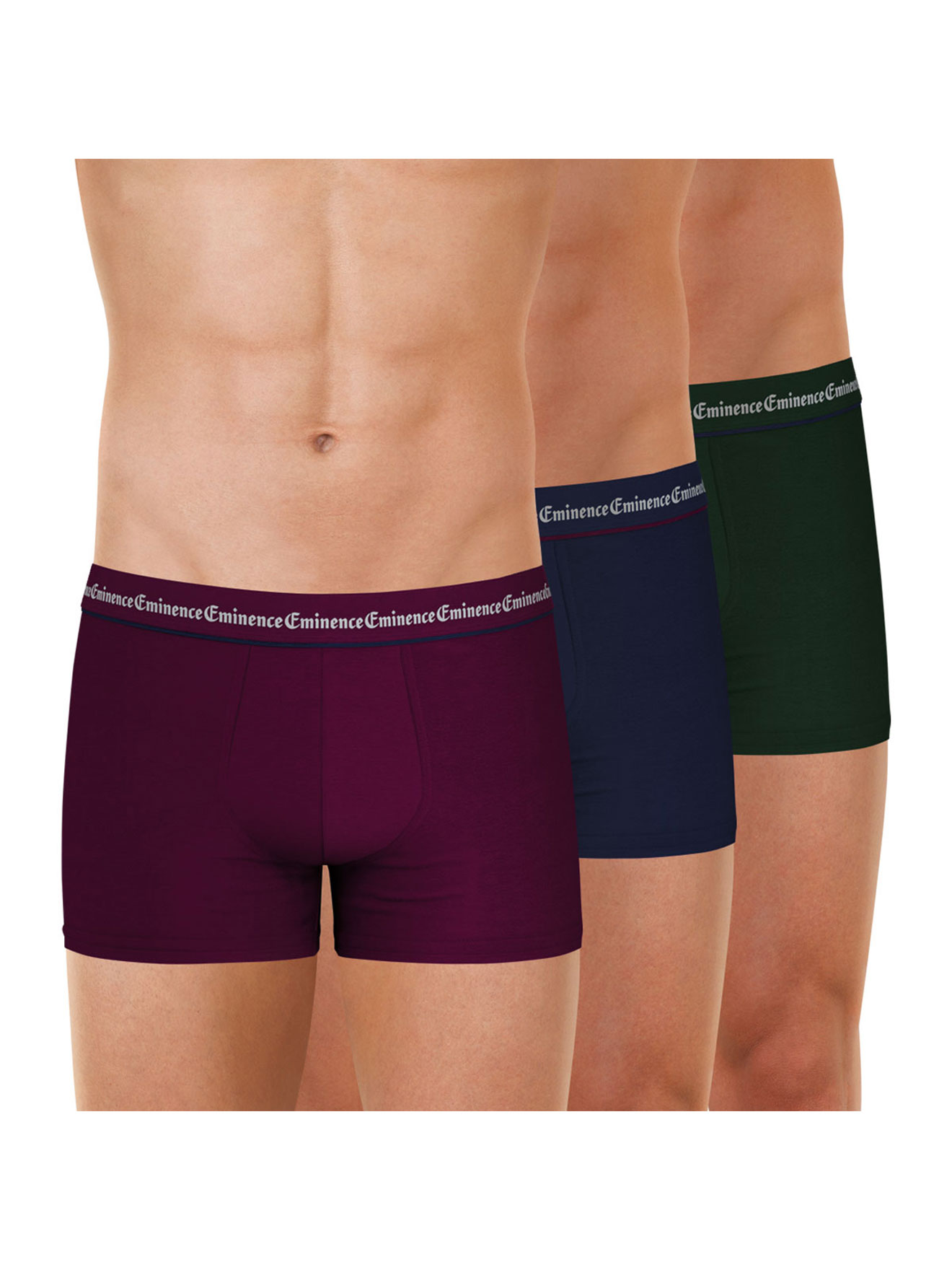 Lot de 3 boxers homme Business - Eminence - Bordeaux-marine-vert