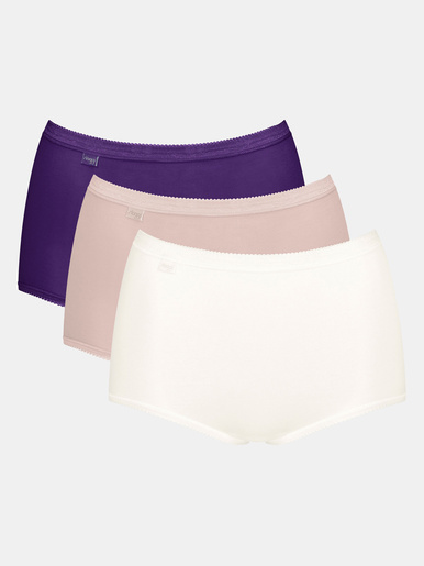 Lot de 3 culottes maxi Basic + - Sloggi - Violet + mauve + blanc