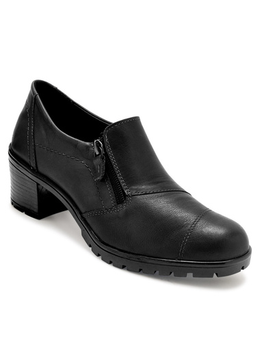 Trotteurs zippés à petit talon - Pédiconfort - Noir
