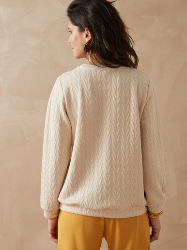 Sweat-shirt reliefé - Daxon - Ecru