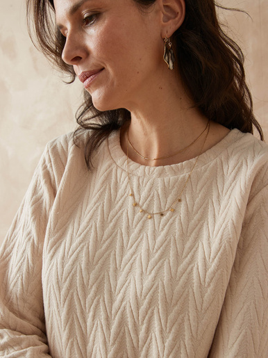 Sweat-shirt reliefé - Daxon - Ecru