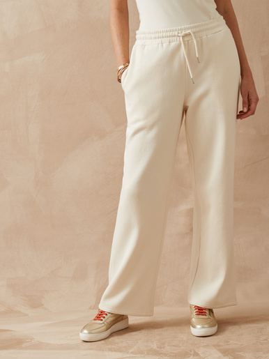 Pantalon de détente en molleton - Daxon - Ecru