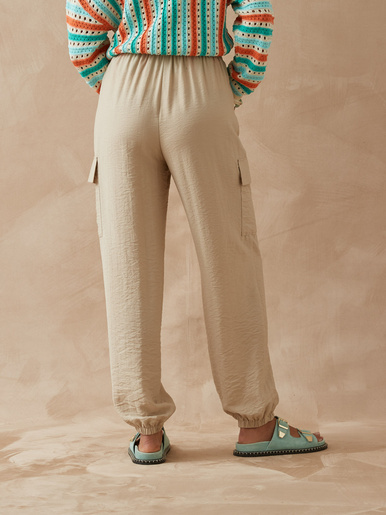 Pantalon cargo élastiqué