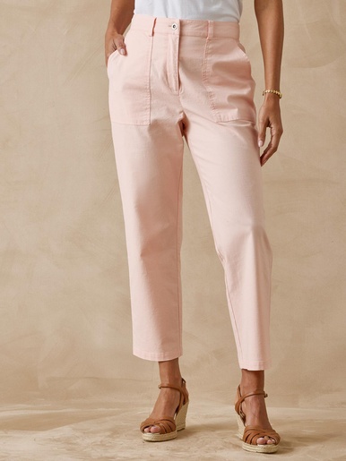 Pantalon 7/8ème en toile extensible - Daxon - Rose
