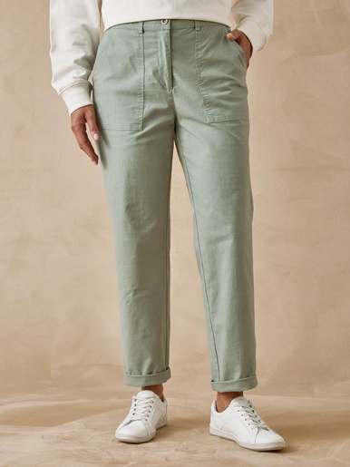 Pantalon 7/8ème en toile extensible - Daxon - Kaki