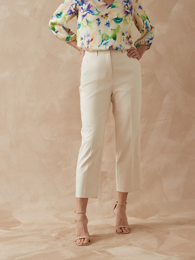 Pantalon 7/8ème en toile extensible - Daxon - Beige