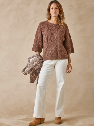 Pull court façon crochet