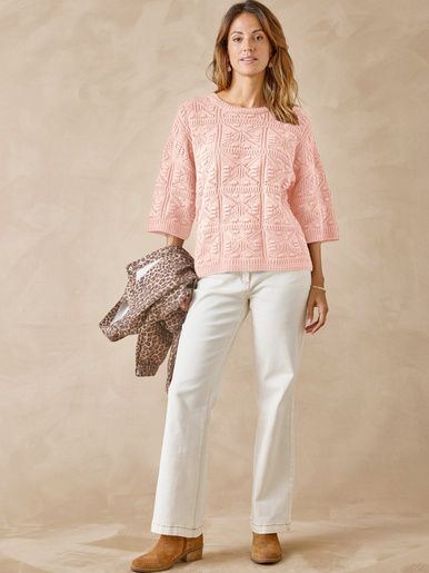 Pull court façon crochet