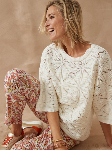 Pull court façon crochet