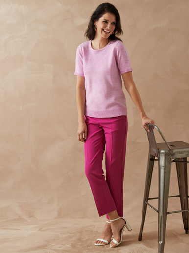 Pull manches courtes encolure ronde