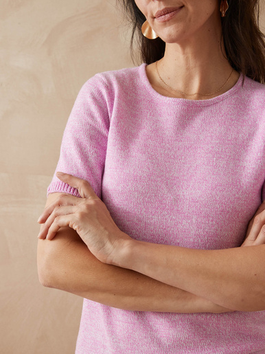 Pull manches courtes encolure ronde