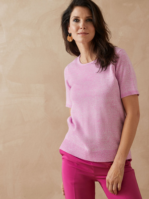 Pull manches courtes encolure ronde