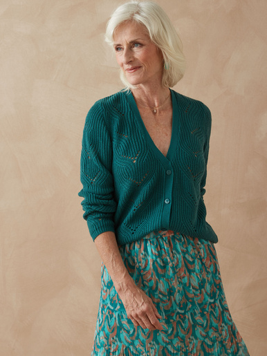 Gilet en côtes perlées - Daxon - Vert canard