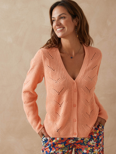 Gilet en côtes perlées - Daxon - Melon