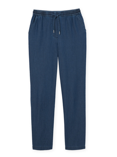 Pantalon élastiqué en chambray