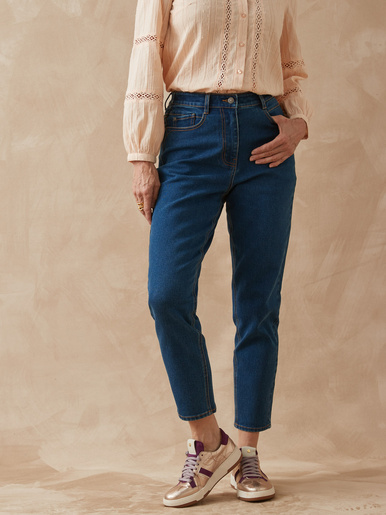 Jean 7/8ème coupe Mom - Daxon - Denim stone