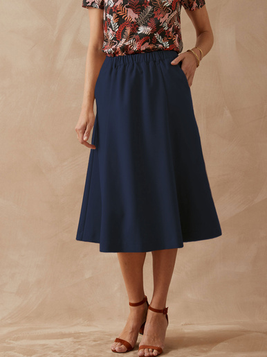 Jupe évasée à panneaux - Daxon - Marine