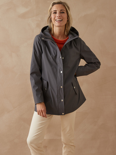 Parka imperméable à capuche - Daxon - Gris anthracite