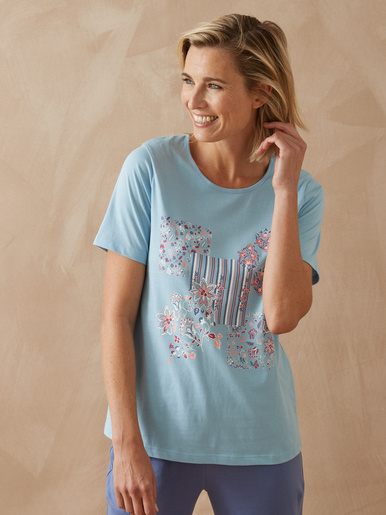 Tee-shirt de pyjama manches courtes - Daxon - Bleu clair