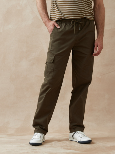 Pantalon cargo élastiqué - Daxon - Kaki