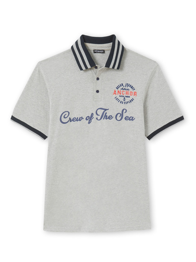 Polo en maille chinée