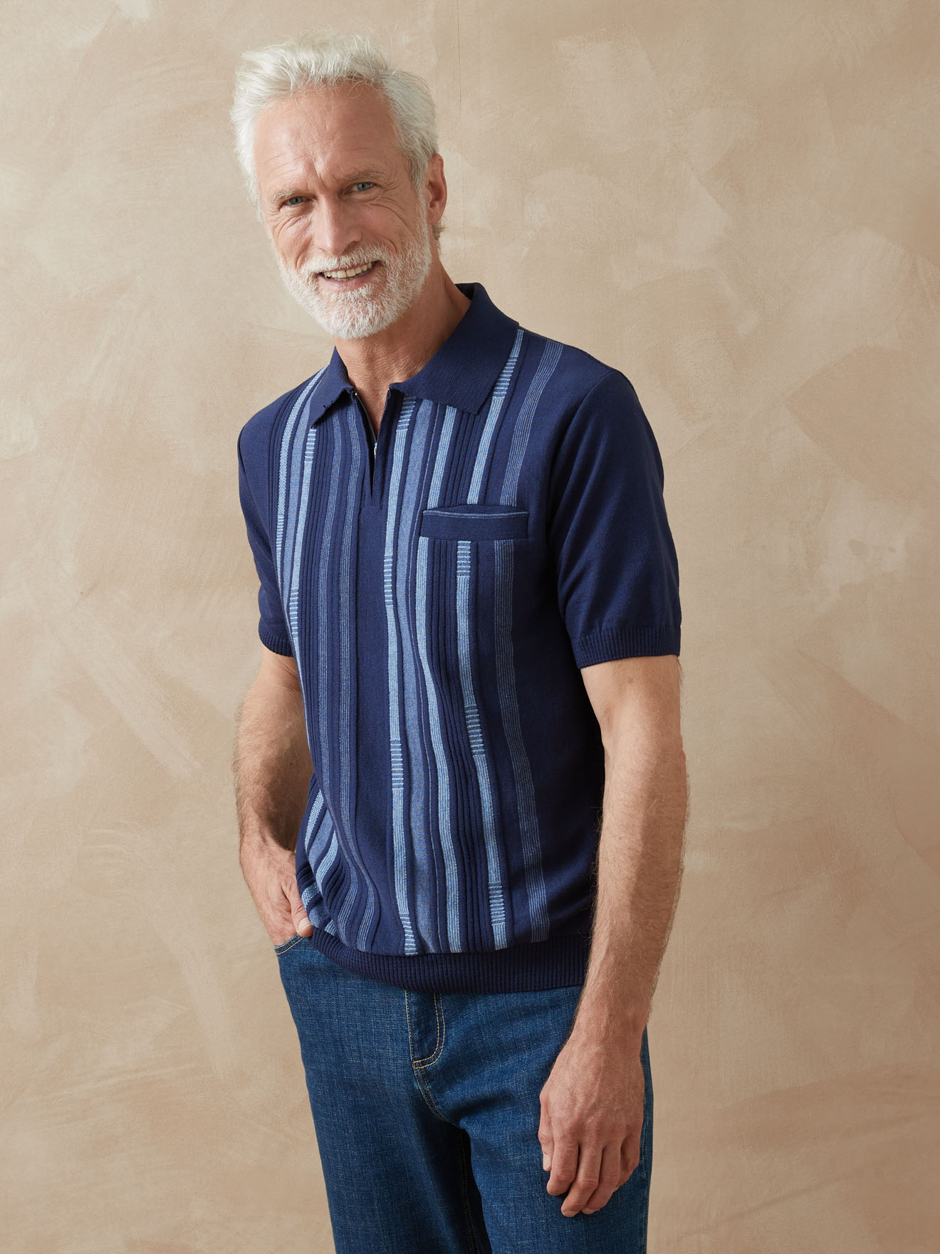 Pull polo zippé manches courtes Daxon Homme Daxon