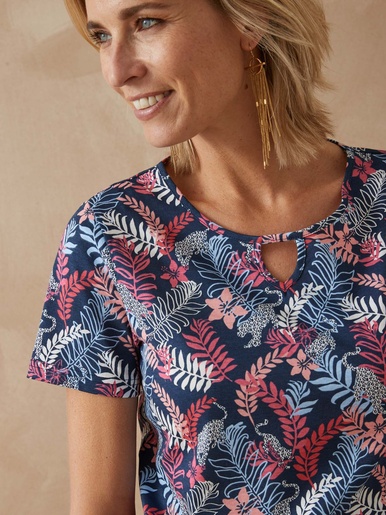 Tee-shirt encolure fantaisie