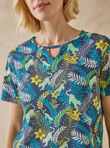 Tee-shirt encolure fantaisie