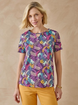 Tee-shirt encolure fantaisie
