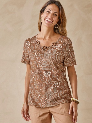 Tee-shirt encolure fantaisie