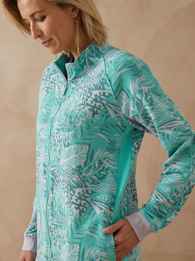 Veste détente zippée - Daxon - Imprimé aqua