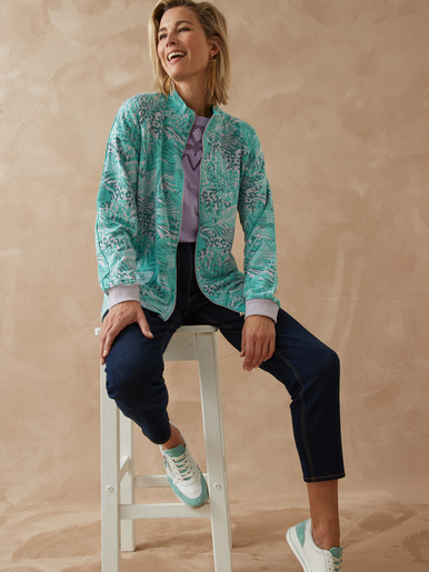 Veste détente zippée - Daxon - Imprimé aqua