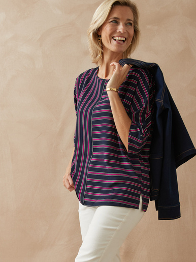 Blouse crêpe manches chauve-souris