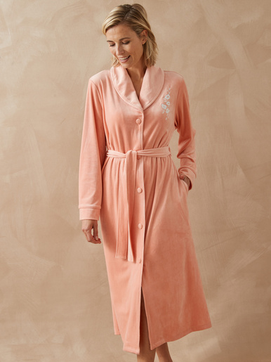 Robe de chambre boutonnée en velours