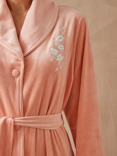 Robe de chambre boutonnée en velours