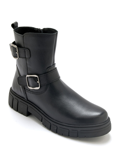 Boots zippées à aérosemelle amovible - Pédiconfort - Noir