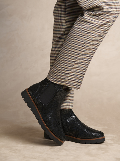 Boots zippées et élastiquées - Pédiconfort - Noir