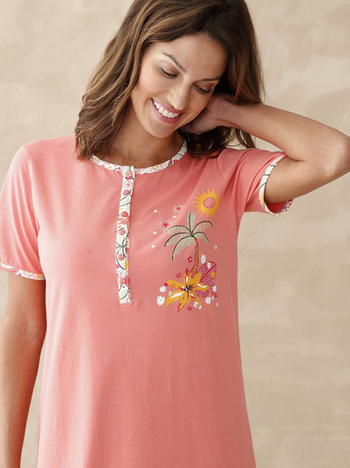 Chemise de nuit courte manches courtes