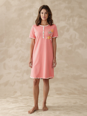 Chemise De Nuit En Soie Et Lait Pour Femmes, Imprimé Double Face, Motif