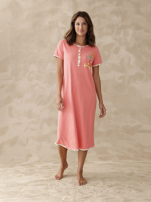 Chemise de nuit longue manches courtes