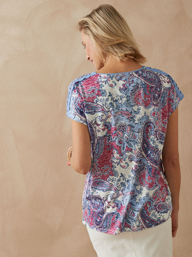 Tee-shirt en maille dévorée