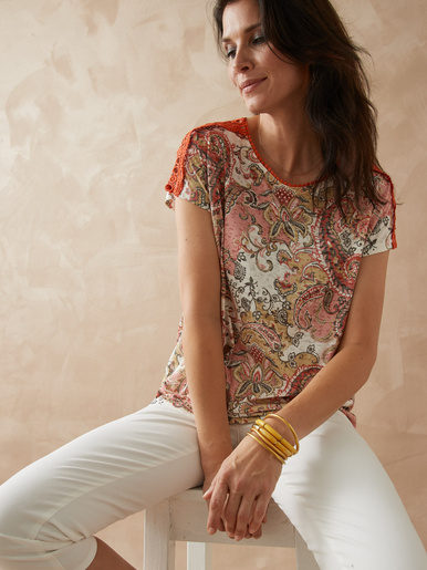Tee-shirt en maille dévorée