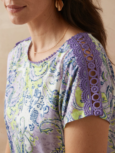 Tee-shirt en maille dévorée