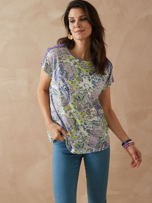 Tee-shirt en maille dévorée