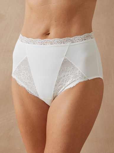 Lot 2 culottes gainantes avec dentelle - Daxon - Blanc